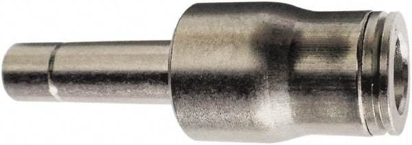 Legris - 1/4" Outside Diam, Nickel Plated Brass Push-to-Connect Tube Plug-In Adapter - 435 Max psi, Tube to Stem Connection, FKM O-Ring - Eagle Tool & Supply
