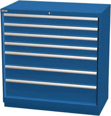 LISTA - 7 Drawer, Modular Storage Cabinet - Steel, 40-1/4" Wide x 22-1/2" Deep x 41-3/4" High, Blue - Eagle Tool & Supply