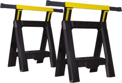 Stanley - Ladder Adjustable Sawhorse \x96 Twin Pack - Black/Yellow, 5' Long x 1.57" Wide x 29' High, Use with Lumber - Eagle Tool & Supply
