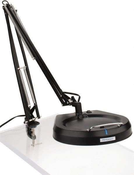 Value Collection - 50 Inch, Swing Arm, Clamp on, Fluorescent, Black, Magnifying Task Light - 32 Watt, 1.75x Magnification, 7 Inch Wide, 7 Inch Long - Eagle Tool & Supply