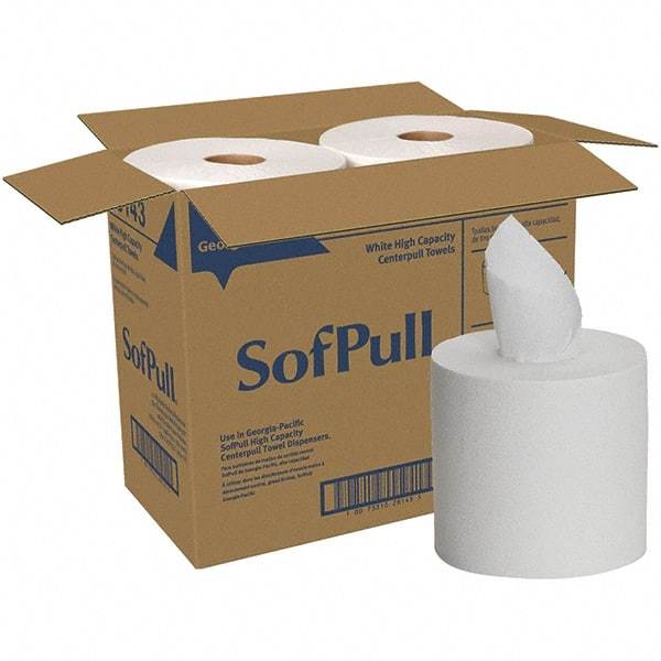 Georgia Pacific - Center Pull Roll of 1 Ply White Paper Towels - 7-3/4" Wide - Eagle Tool & Supply