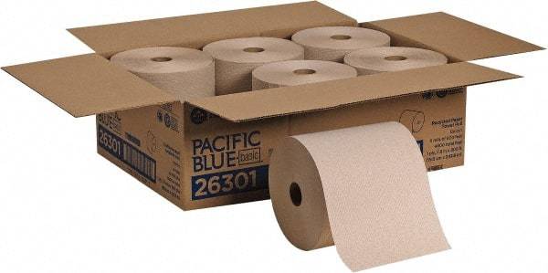 Georgia Pacific - Hard Roll of 1 Ply Brown Paper Towels - 7-7/8" Wide, 800' Roll Length - Eagle Tool & Supply