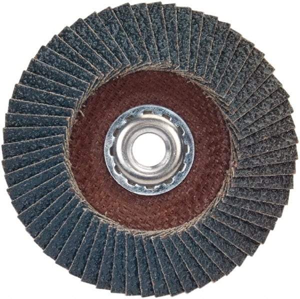 Norton - 60 Grit, 7" Disc Diam, 5/8-11 Center Hole, Type 29 Zirconia Alumina Flap Disc - 8,500 Max RPM, Plastic Backing, Arbor Attaching System, Coated - Eagle Tool & Supply