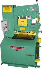 Uni-Hydro - 6" Throat Depth, 56 Ton Punch Pressure, 1-3/8" in 1/2" Punch Capacity Ironworker - 5 hp, 3 Phase, 220/480 Volts, 33" Wide x 57" High x 27-1/4" Deep - Eagle Tool & Supply