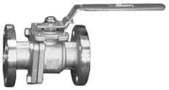 Sharpe Valves - 6" Pipe, Full Port, Stainless Steel Fire Safe Ball Valve - 2 Piece, Inline - One Way Flow, Flanged x Flanged Ends, Lever Handle, 275 WOG, 150 WSP - Eagle Tool & Supply