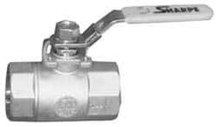 Sharpe Valves - 1-1/2" Pipe, Standard Port, Carbon Steel Steam Service Ball Valve - 1 Piece, Inline - One Way Flow, FNPT x FNPT Ends, Locking Lever Handle, 1,500 WOG, 250 WSP - Eagle Tool & Supply