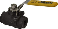 Sharpe Valves - 1/4" Pipe, Standard Port, Carbon Steel Steam Service Ball Valve - 1 Piece, Inline - One Way Flow, FNPT x FNPT Ends, Locking Lever Handle, 2,000 WOG, 250 WSP - Eagle Tool & Supply