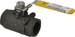 Sharpe Valves - 1" Pipe, Standard Port, Carbon Steel Steam Service Ball Valve - 1 Piece, Inline - One Way Flow, FNPT x FNPT Ends, Locking Lever Handle, 2,000 WOG, 250 WSP - Eagle Tool & Supply