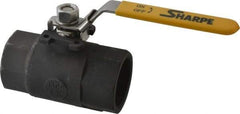 Sharpe Valves - 2" Pipe, Standard Port, Carbon Steel Steam Service Ball Valve - 1 Piece, Inline - One Way Flow, FNPT x FNPT Ends, Locking Lever Handle, 1,500 WOG, 250 WSP - Eagle Tool & Supply