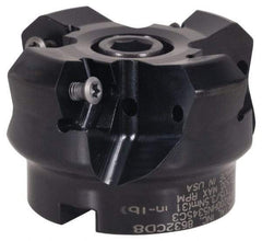 Kennametal - 5" Cut Diam, 1" Arbor Hole, 4.5mm Max Depth of Cut, 45° Indexable Chamfer & Angle Face Mill - 8 Inserts, HNGJ 0905ANENLD Insert, Right Hand Cut, 8 Flutes, Series KSHR - Eagle Tool & Supply