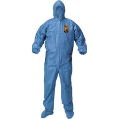 KleenGuard - Size 3XL Polypropylene General Purpose Coveralls - Blue, Zipper Closure, Elastic Cuffs, Elastic Ankles, Taped Seams - Eagle Tool & Supply
