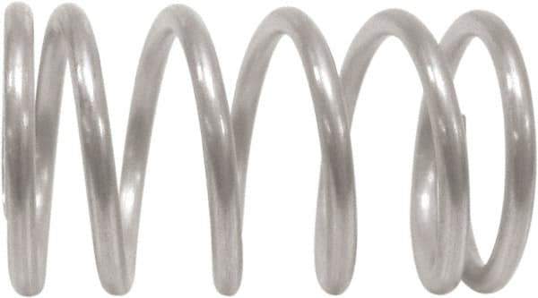 Associated Spring Raymond - 68mm OD, 5mm Wire, 585mm Free Length, Compression Spring - 6.52 Lb Spring Rating, 519.3 N Max Work Load, Stainless Steel - Eagle Tool & Supply