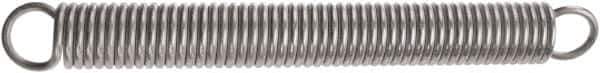 Associated Spring Raymond - 25.4mm OD, 133.45 N Max Load, 355.6mm Max Ext Len, Music Wire Extension Spring - 3.6 Lb/In Rating, 2.7 Lb Init Tension, 152.4mm Free Length - Eagle Tool & Supply