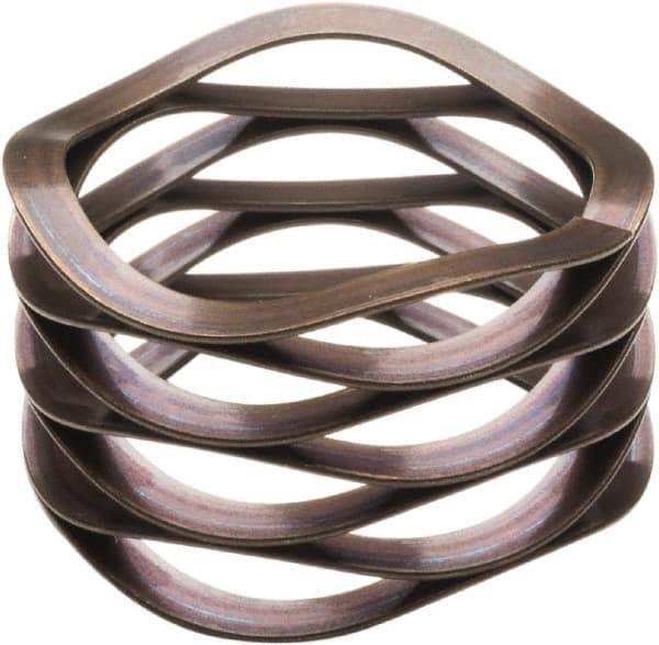 Associated Spring Raymond - 15.24mm ID x 22.23mm OD, Grade 17-7 PH Stainless Steel Multiwave Disc Spring - 0.25mm Thick, 10.59mm Overall Height, 5.33mm Deflection, 12 Lb at Deflection - Eagle Tool & Supply
