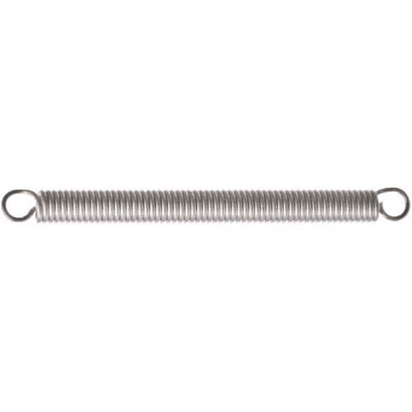 Associated Spring Raymond - 14mm OD, 136.61 N Max Load, 52.7mm Max Ext Len, Stainless Steel Extension Spring - Eagle Tool & Supply
