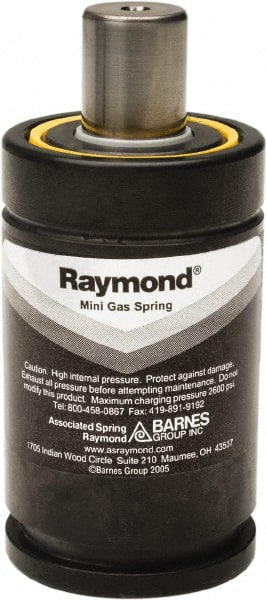 Associated Spring Raymond - 15mm Rod Diam, 24.9mm Diam, 125mm Max Stroke, Nitrogen Gas Spring Cylinder - Eagle Tool & Supply