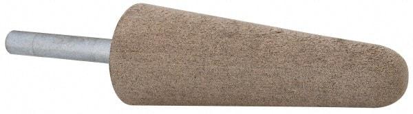 Made in USA - 1" Head Diam x 2-3/4" Thickness, A3, Tree End, Aluminum Oxide Mounted Point - Blue-Gray, Fine Grade, 120 Grit, 16,100 RPM - Eagle Tool & Supply