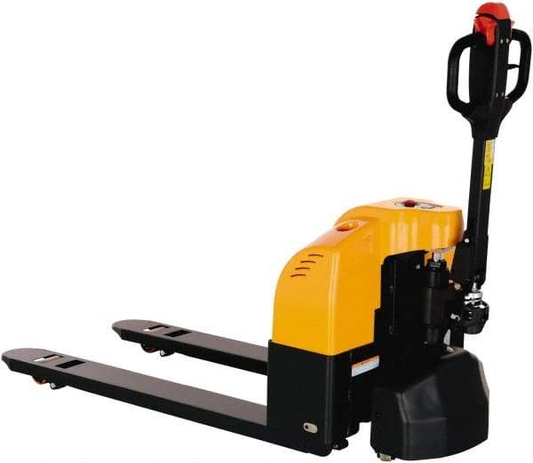 Vestil - 3,300 Lb Capacity, 7.78" Lift Electric Pallet Truck - 3.2" Min Lift Height, 48" Fork Length x 6-1/4" Fork Width, 28" Overall Width - Eagle Tool & Supply