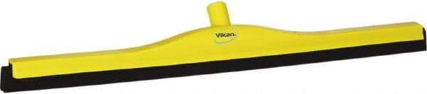 Vikan - 28" Foam Rubber Blade Bench Squeegee - Double Edge, Yellow, Plastic Holder - Eagle Tool & Supply