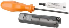 Kennametal - 1-1/4" Cutting Diam, 1" Shank Diam, 1-1/4" Max Depth of Cut, Straight Shank Indexable Copy End Mill - 2 Inserts, RN.J 1204M0.. Insert, KDR Toolholder, Through Coolant - Eagle Tool & Supply