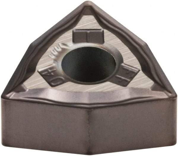 Kennametal - WNMG331 FF Grade KCU10 Carbide Turning Insert - AlTiN Finish, 80° Trigon, 3/8" Inscr Circle, 3/16" Thick, 1/64" Corner Radius - Eagle Tool & Supply