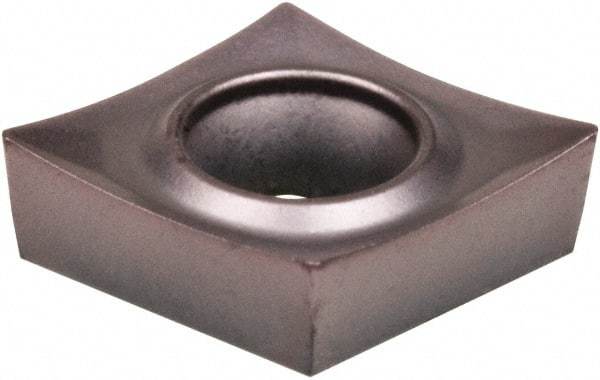Kennametal - CCGT21.51 HP Grade KCU10 Carbide Turning Insert - AlTiN Finish, 80° Diamond, 1/4" Inscr Circle, 3/32" Thick, 1/64" Corner Radius - Eagle Tool & Supply