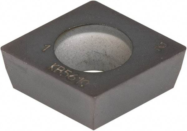 Kennametal - CPGW32.52 MT Grade KB1610 PCBN Turning Insert - TiAlN Finish, 80° Diamond, 3/8" Inscr Circle, 5/32" Thick, 1/32" Corner Radius - Eagle Tool & Supply