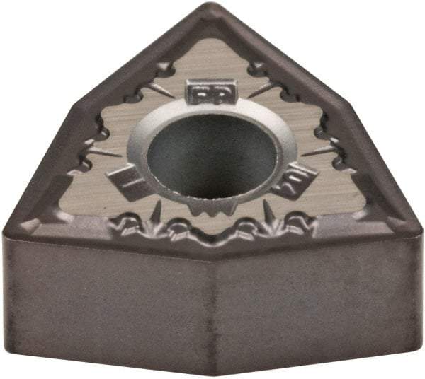 Kennametal - WNMG331 FP Grade KCU10 Carbide Turning Insert - AlTiN Finish, 80° Trigon, 3/8" Inscr Circle, 3/16" Thick, 1/64" Corner Radius - Eagle Tool & Supply