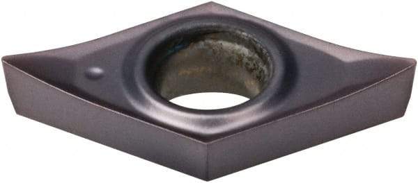 Kennametal - DCGT32.52 HP Grade KCU25 Carbide Turning Insert - AlTiN Finish, 55° Diamond, 3/8" Inscr Circle, 5/32" Thick, 1/32" Corner Radius - Eagle Tool & Supply