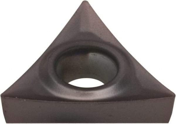 Kennametal - TCGT32.51 HP Grade KCU10 Carbide Turning Insert - AlTiN Finish, 60° Triangle, 3/8" Inscr Circle, 5/32" Thick, 1/64" Corner Radius - Eagle Tool & Supply