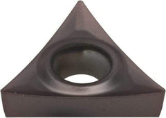 Kennametal - TCGT21.51 HP Grade KCU10 Carbide Turning Insert - AlTiN Finish, 60° Triangle, 1/4" Inscr Circle, 3/32" Thick, 1/64" Corner Radius - Eagle Tool & Supply