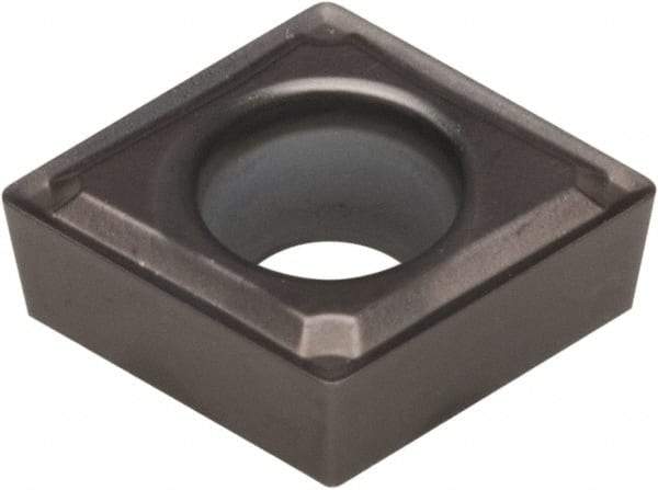 Kennametal - CCMT32.52 FW Grade KCU10 Carbide Turning Insert - AlTiN Finish, 80° Diamond, 3/8" Inscr Circle, 5/32" Thick, 1/32" Corner Radius - Eagle Tool & Supply