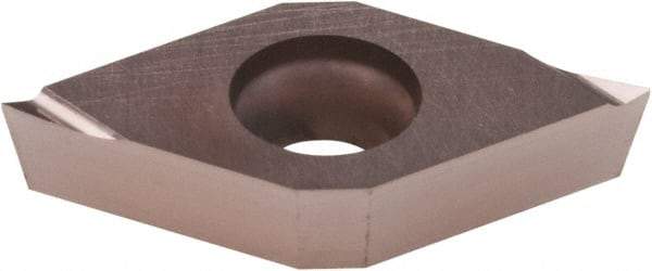 Kennametal - DCGT21.50.1 SF Grade K5020P Carbide Turning Insert - TiN Finish, 55° Diamond, 1/4" Inscr Circle, 3/32" Thick, 0.001" Corner Radius - Eagle Tool & Supply