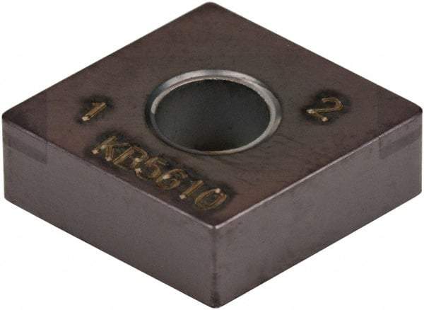 Kennametal - CNGA431 MT Grade KB5610 Carbide Turning Insert - AlTiN Finish, 80° Diamond, 1/2" Inscr Circle, 3/16" Thick, 1/64" Corner Radius - Eagle Tool & Supply