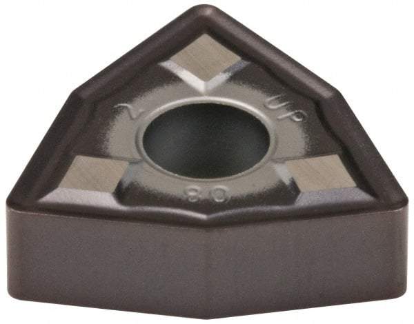Kennametal - WNMG432 UP Grade KCU10 Carbide Turning Insert - AlTiN Finish, 80° Trigon, 1/2" Inscr Circle, 3/16" Thick, 1/32" Corner Radius - Eagle Tool & Supply