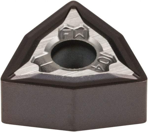 Kennametal - WNMG332 FW Grade KCU10 Carbide Turning Insert - AlTiN Finish, 80° Trigon, 3/8" Inscr Circle, 3/16" Thick, 1/32" Corner Radius - Eagle Tool & Supply