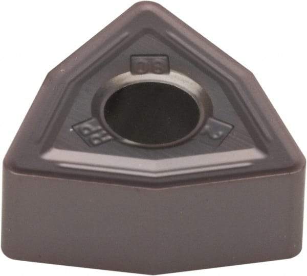 Kennametal - WNMG433 RP Grade KCU25 Carbide Turning Insert - AlTiN Finish, 80° Trigon, 1/2" Inscr Circle, 3/16" Thick, 3/64" Corner Radius - Eagle Tool & Supply