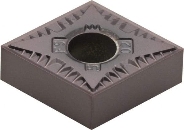 Kennametal - CNGG431 FS Grade KCU25 Carbide Turning Insert - AlTiN Finish, 80° Diamond, 1/2" Inscr Circle, 3/16" Thick, 1/64" Corner Radius - Eagle Tool & Supply