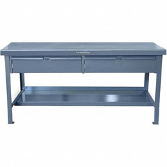 Strong Hold - Stationary Work Benches, Tables Type: Work Table with Drawer Top Material: 7 Gauge Steel - Eagle Tool & Supply