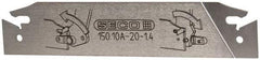 Seco - 0.843" Blade Height, 0.047" Blade Width, 4.72" OAL, Neutral Cut, Double End Indexable Cut-Off Blade - 150.10A Blade, 150.10 Series - Eagle Tool & Supply