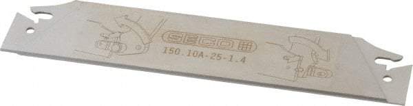 Seco - 0.984" Blade Height, 0.047" Blade Width, 5.91" OAL, Neutral Cut, Double End Indexable Cut-Off Blade - 150.10A Blade, 150.10 Series - Eagle Tool & Supply