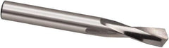 Guhring - 2.2mm 118° Spiral Flute High Speed Steel Screw Machine Drill Bit - Bright Finish, Right Hand Cut, 13mm Flute Length, 40mm OAL, Cone Relief Point, Straight Shank - Eagle Tool & Supply