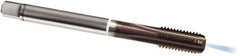 Guhring - M10x1.00 Metric Fine, 4 Flute, TiAlN Finish, Cobalt Spiral Point Tap - Modified Bottoming Chamfer, Right Hand Thread, 90mm OAL, 6HX Class of Fit, Series 347 - Exact Industrial Supply