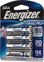 Energizer - Size AA, Lithium, Photo Battery - 1.5 Volts, Flat Terminal, FR6 - Eagle Tool & Supply