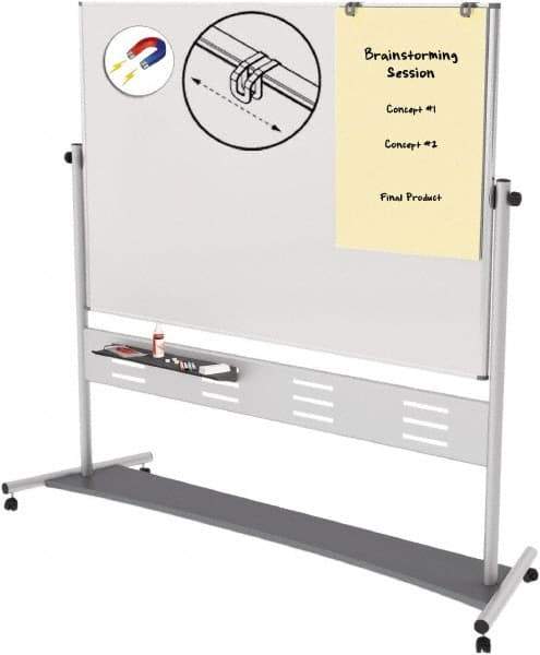 MasterVision - 48" High x 72" Wide Gold Ultra Enameled Steel Magnetic Marker Board - Aluminum Frame, 78-1/2" Deep - Eagle Tool & Supply