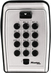 Master Lock - 3-1/8" Wide x 4.6" Overall Height, Push Button Combination, Wall Mount Key Safe - Zinc Finish - Eagle Tool & Supply