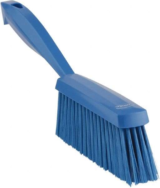 Vikan - 14" OAL, Polyester Staple Set Bench Brush - 2" Bristle Length, 6-3/8" Long Head, Blue - Eagle Tool & Supply