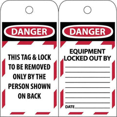 NMC - 3" High x 6" Long, DANGER \x96 DO NOT OPERATE, English Safety & Facility Lockout Tag - Tag Header: Danger, 2 Sides, Black & Red Poly - Eagle Tool & Supply