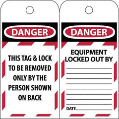 NMC - 3" High x 6" Long, DANGER \x96 DO NOT OPERATE, English Safety & Facility Lockout Tag - Tag Header: Danger, 2 Sides, Black & Red Poly - Eagle Tool & Supply