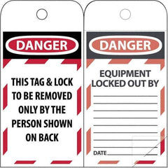 NMC - 3" High x 6" Long, DANGER \x96 DO NOT OPERATE, English Safety & Facility Lockout Tag - Tag Header: Danger, 2 Sides, Black & Red Poly - Eagle Tool & Supply
